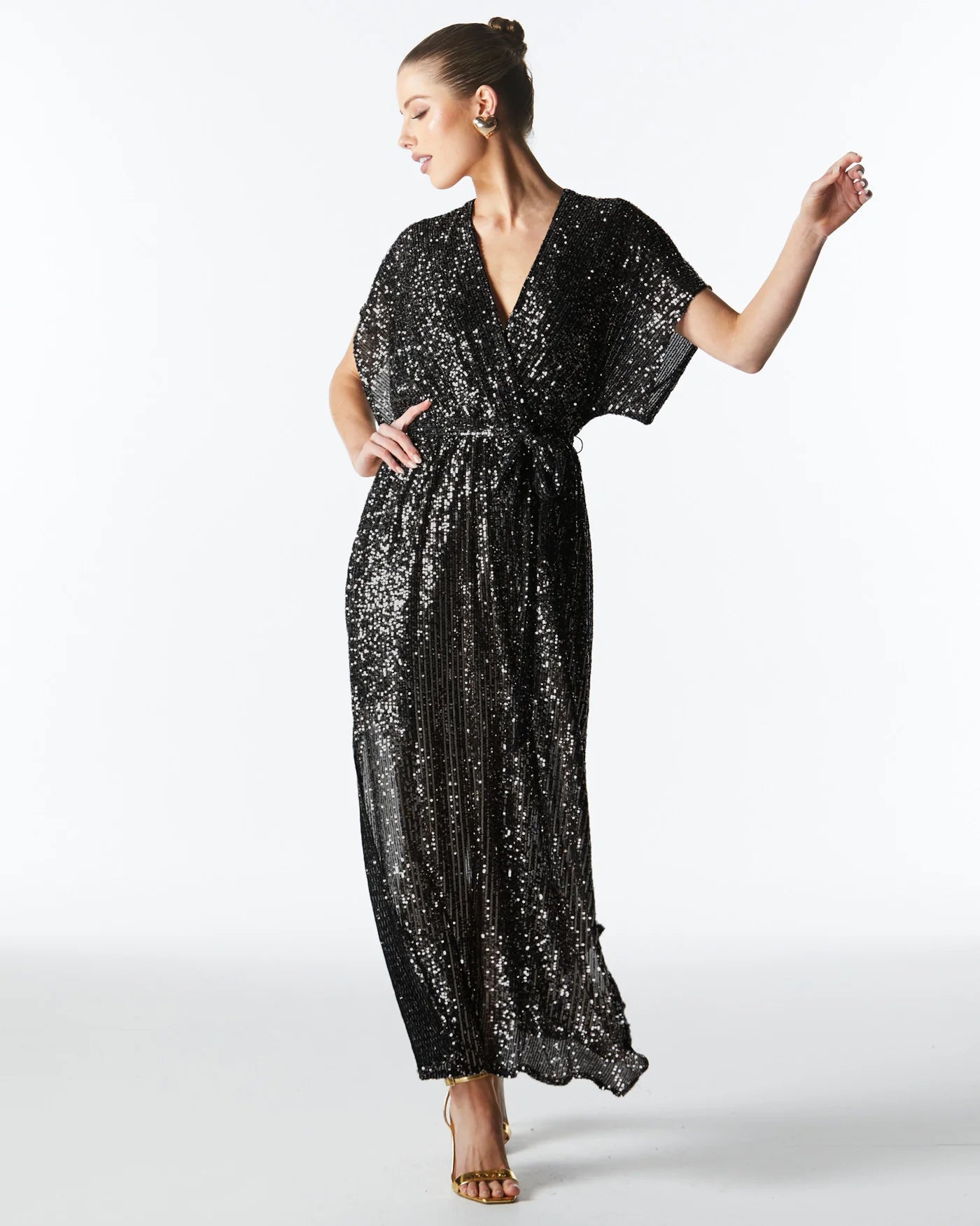 FATE+BECKER IMPRESSION SEQUIN DRESS GUNMETAL