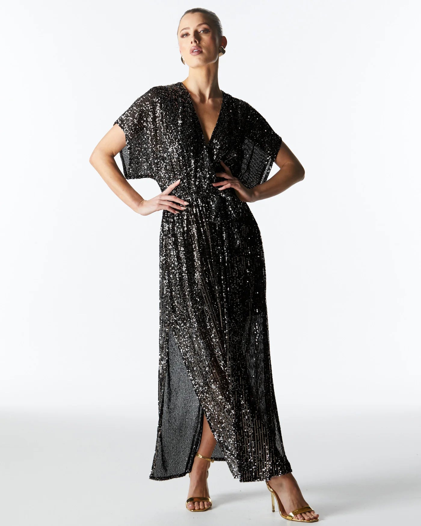 FATE+BECKER IMPRESSION SEQUIN DRESS GUNMETAL