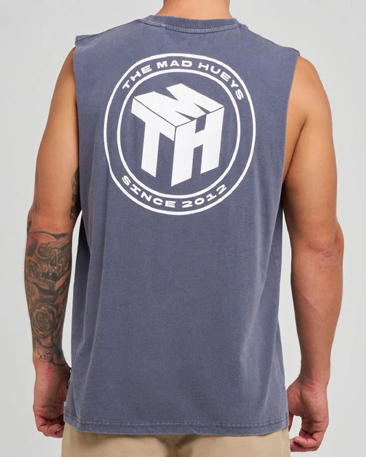 The Mad Hueys Cube Hueys Muscle | Petrol Blue Washed