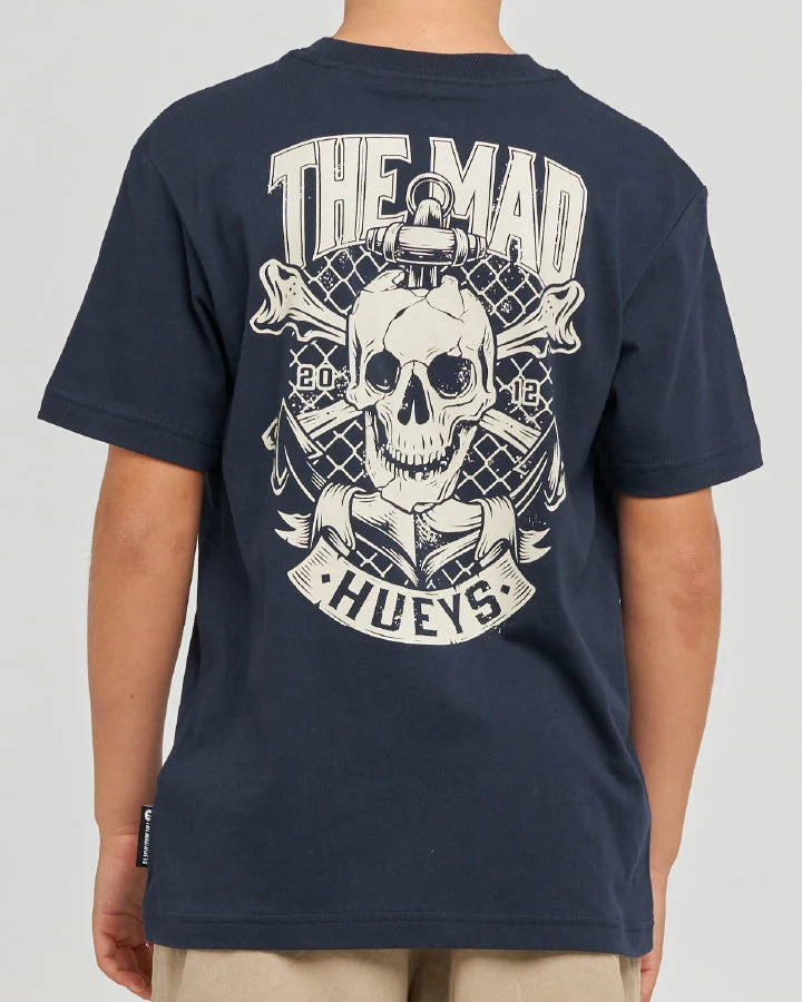 The Mad Hueys Anchor Skull Youth Short Sleeve Tee | Navy