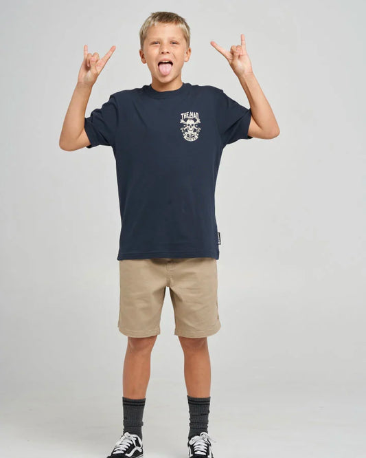 The Mad Hueys Anchor Skull Youth Short Sleeve Tee | Navy