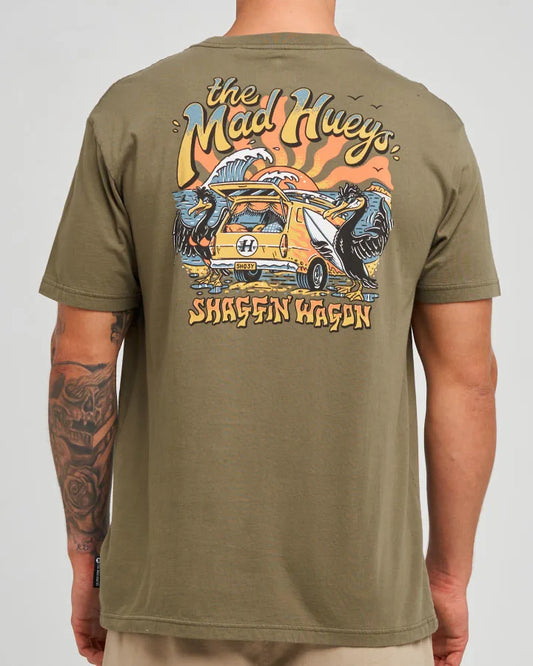 The Mad Hueys Shaggin Wagon Short Sleeve Tee | Olive