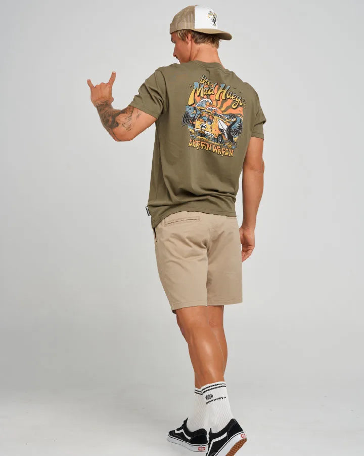 The Mad Hueys Shaggin Wagon Short Sleeve Tee | Olive