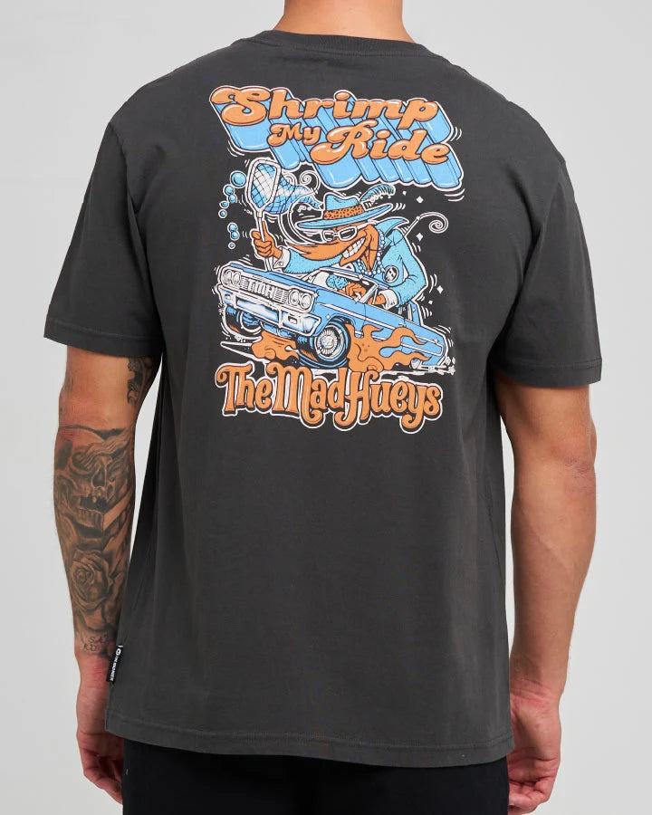 The Mad Hueys Shrimp My Ride Short Sleeve Tee | Vintage Black