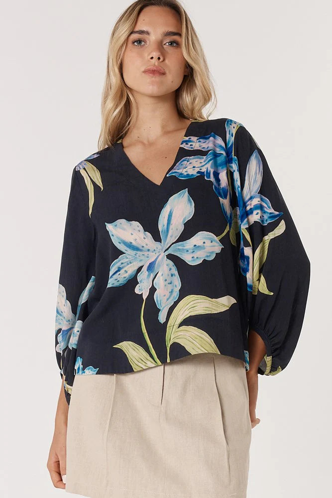 Fate+Becker Anthea Blouse Black Floral