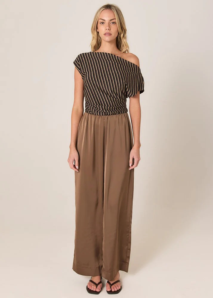 Fate+Becker Dahlia Satin Pant | Bronze