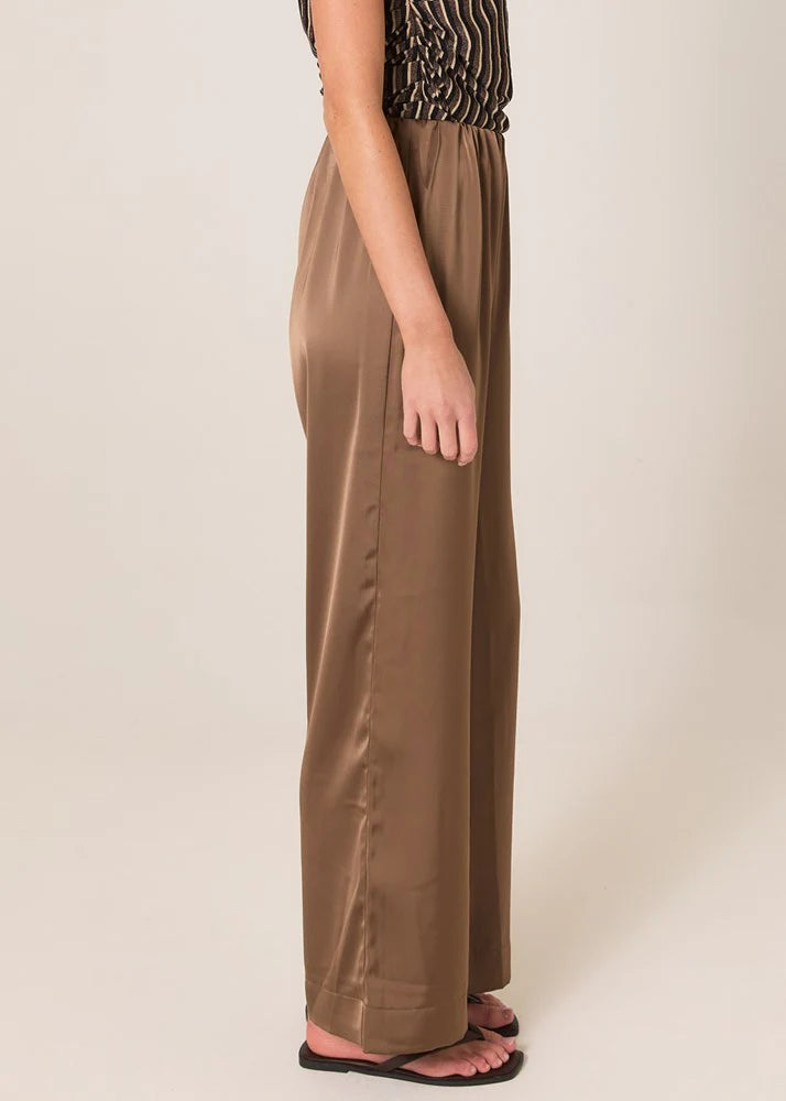 Fate+Becker Dahlia Satin Pant | Bronze