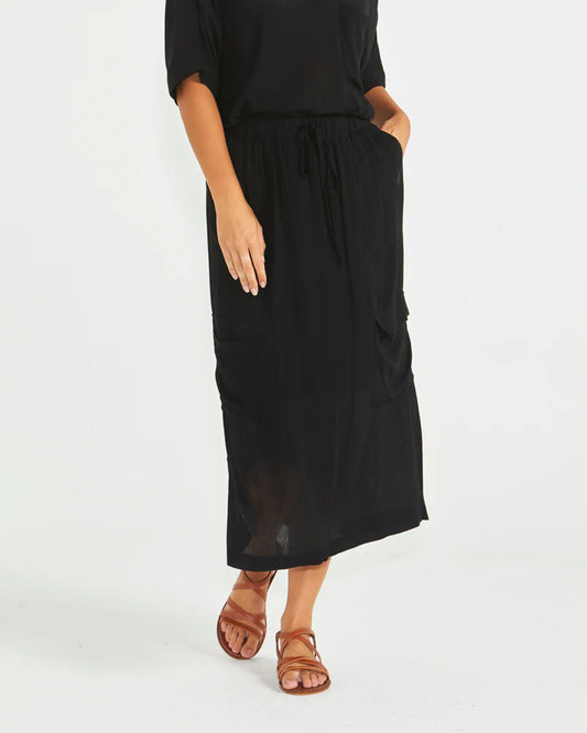 SASS RAYA CARGO SKIRT BLACK