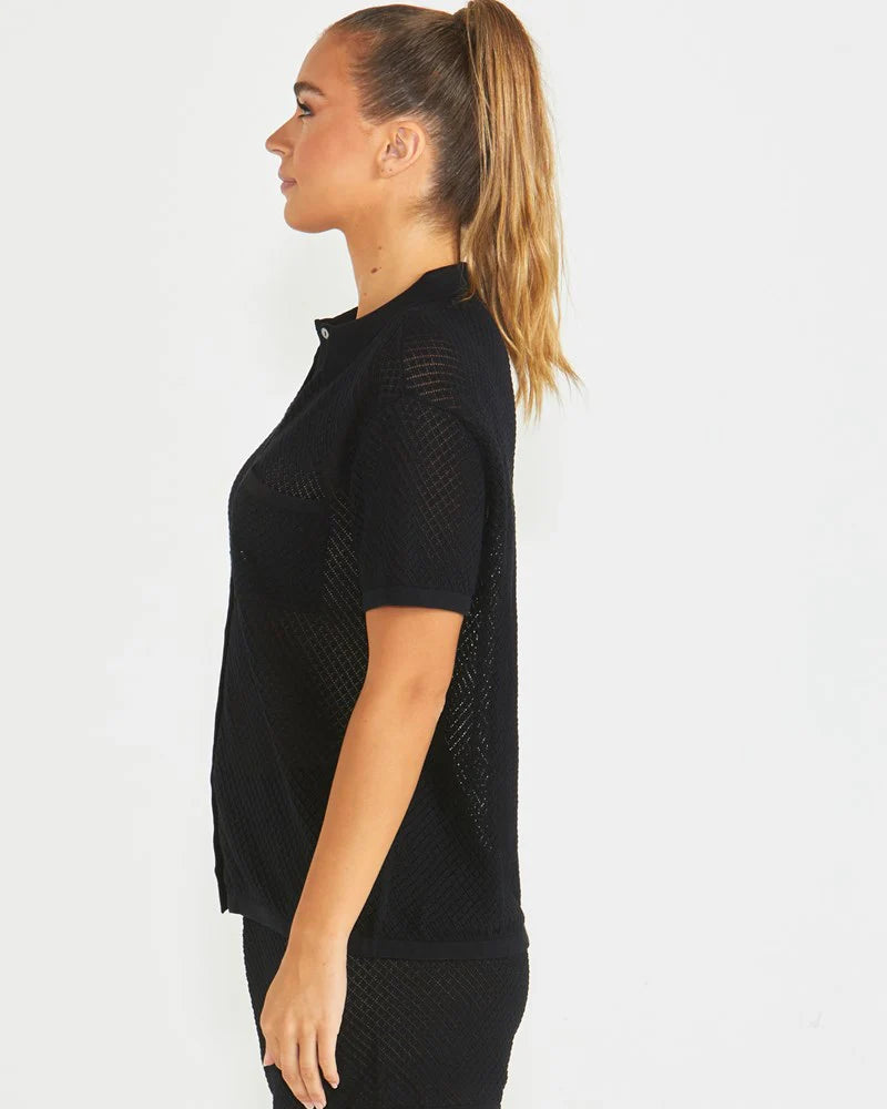 SASS MARDIE KNIT SHIRT BLACK