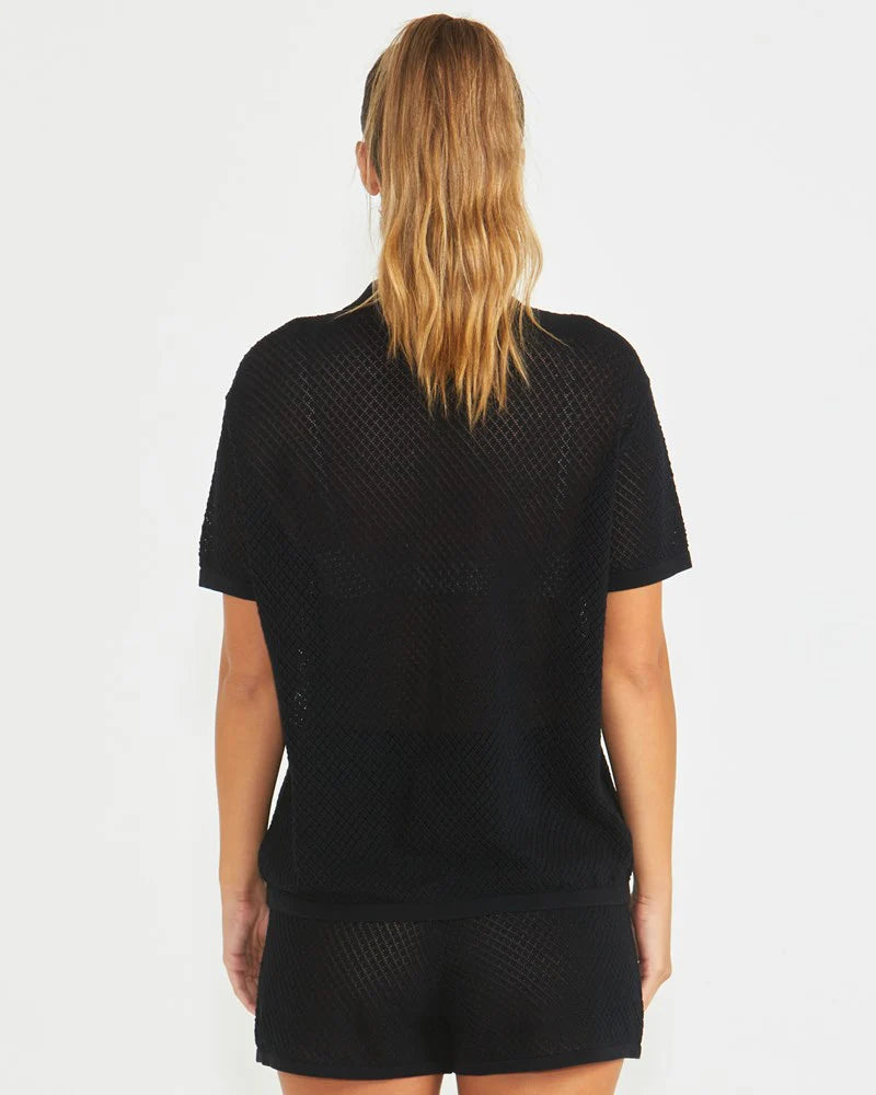 SASS MARDIE KNIT SHIRT BLACK