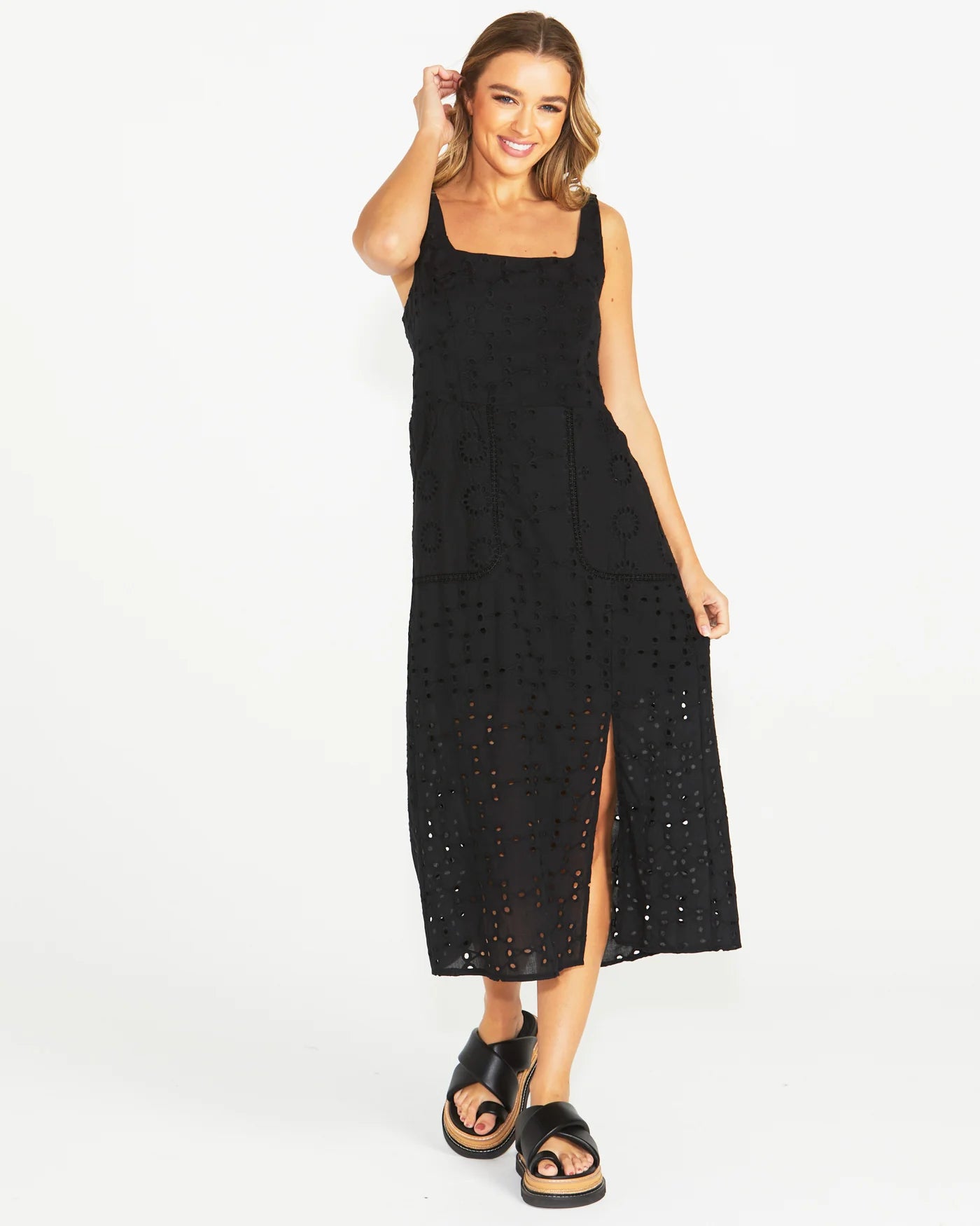 SASS KIRBY MIDI DRESS BLACK