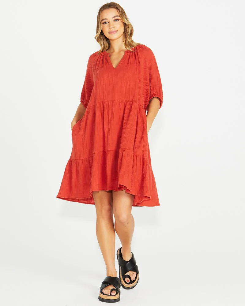 SASS HENNY DRESS TERACOTTA