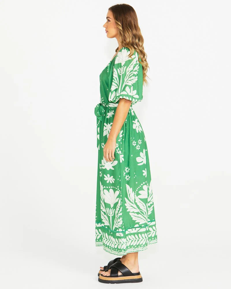 SASS LYNDEL DRESS GREEN FLORAL