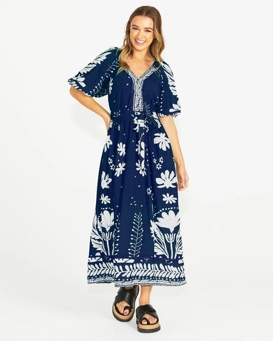 SASS LYNDEL DRESS NAVY FLORAL