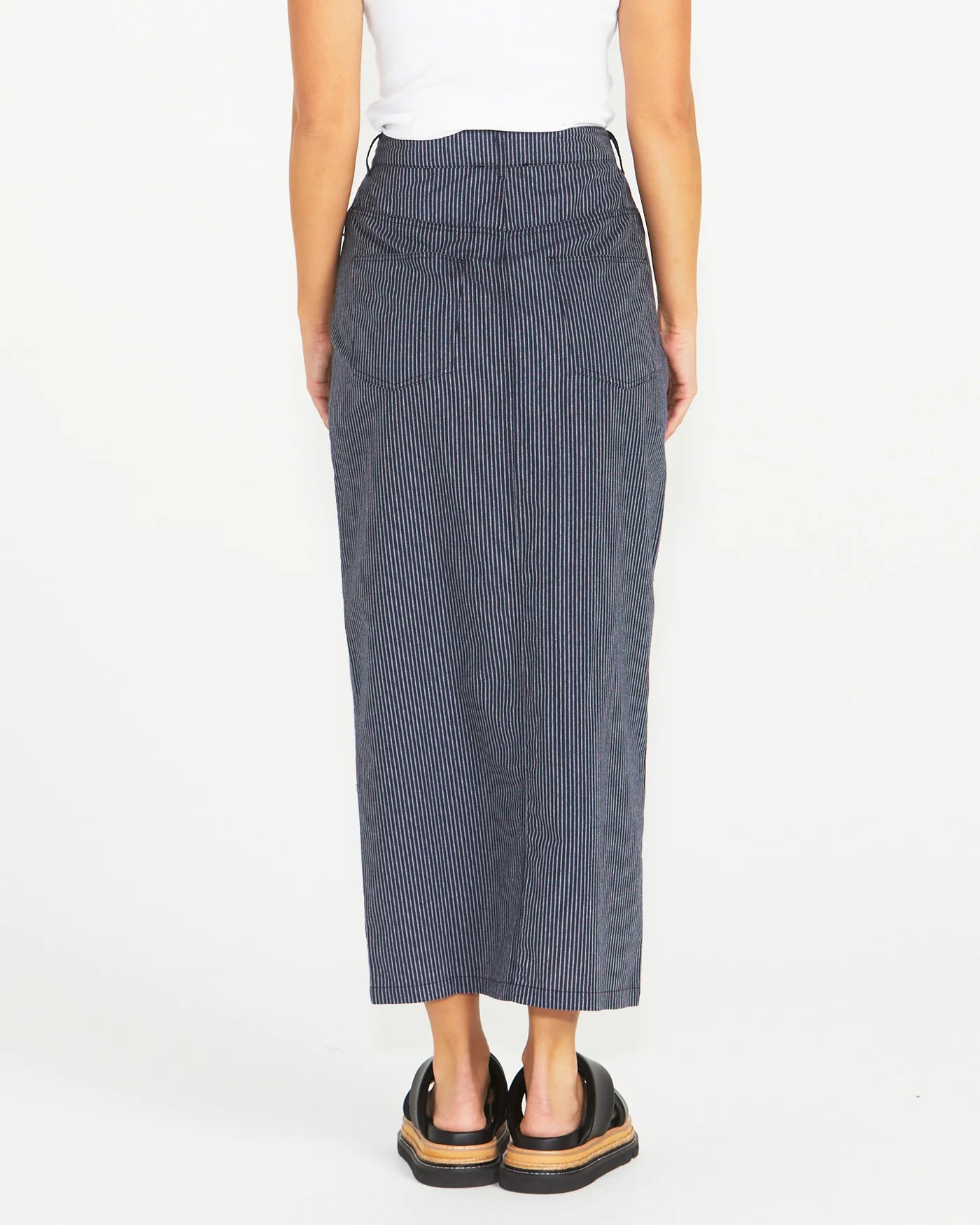 SASS LIBERTY MAXI SKIRT NAVY WHITE STRIPE