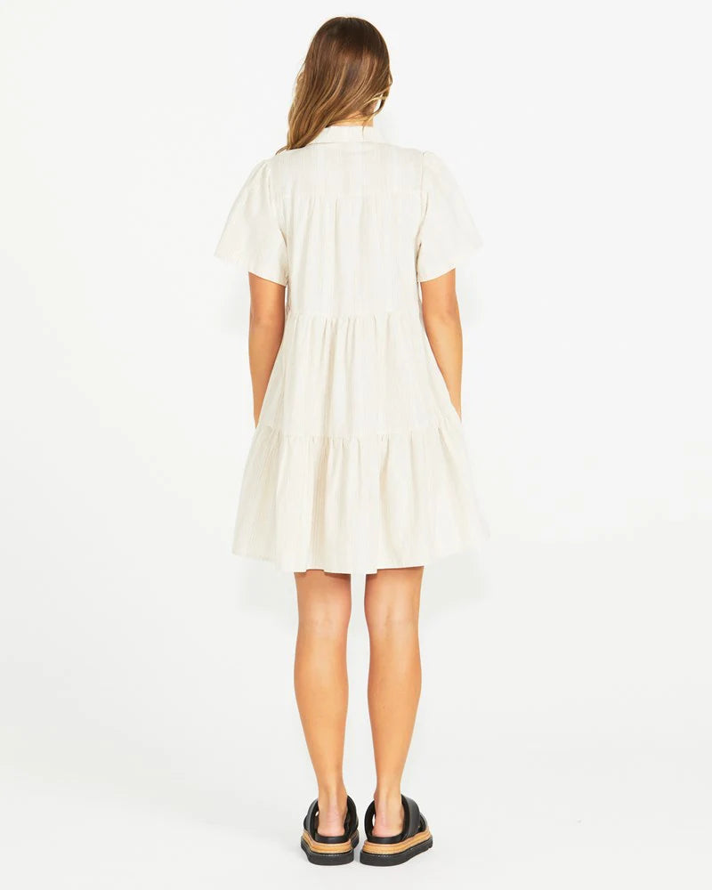 SASS ODELL DRESS NATURAL STRIPE