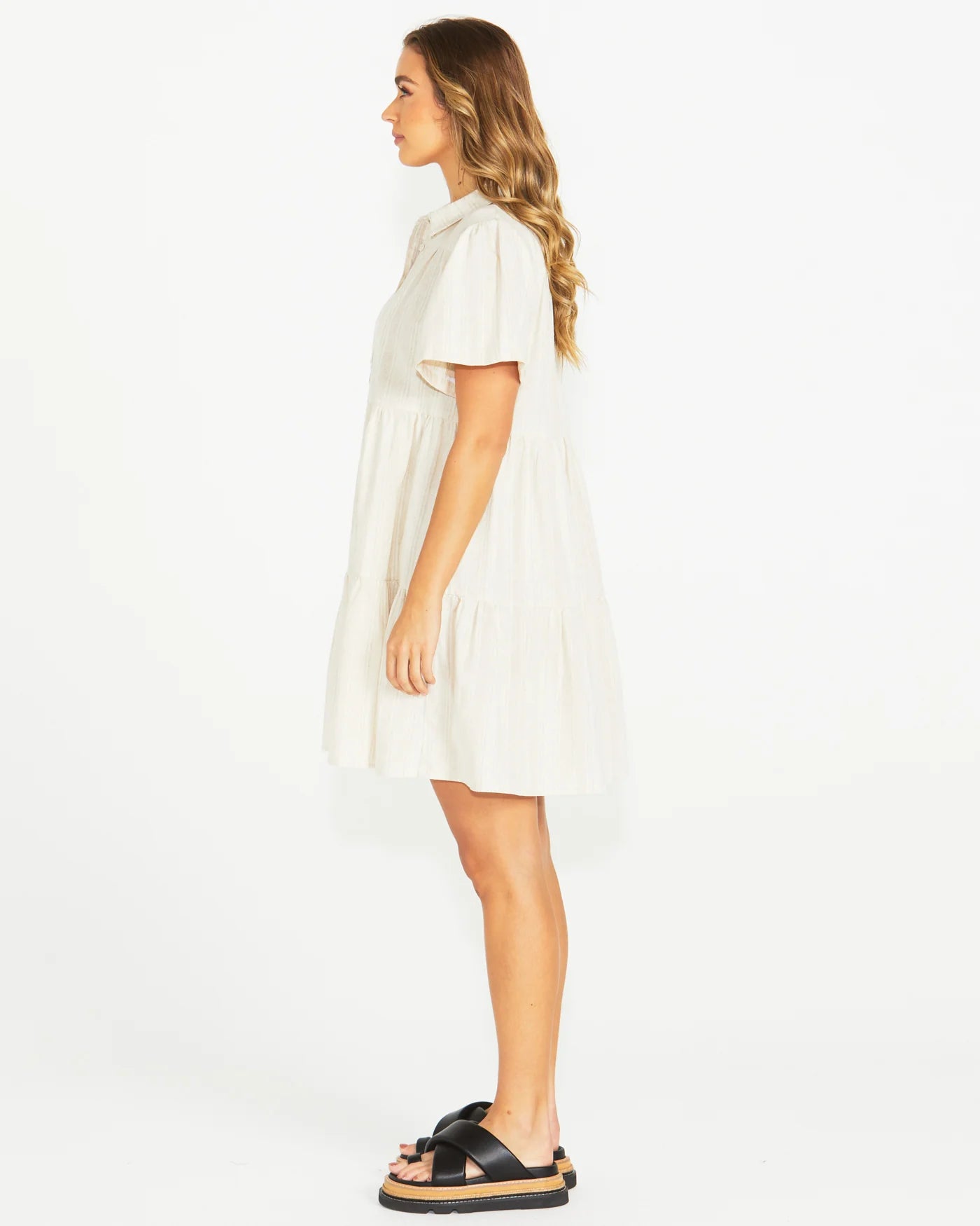 SASS ODELL DRESS NATURAL STRIPE