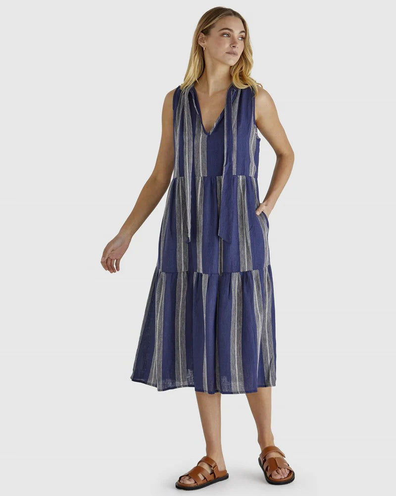 SASS LIZZY DRESS NAVY STRIPE