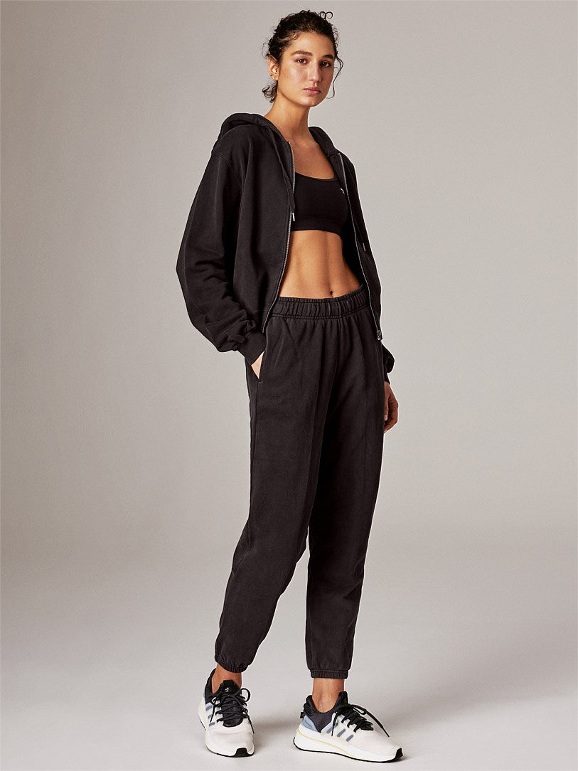 RUNNING BARE AB WAISTED HERITAGE SWEATPANTS WITH POCKETS BLACK