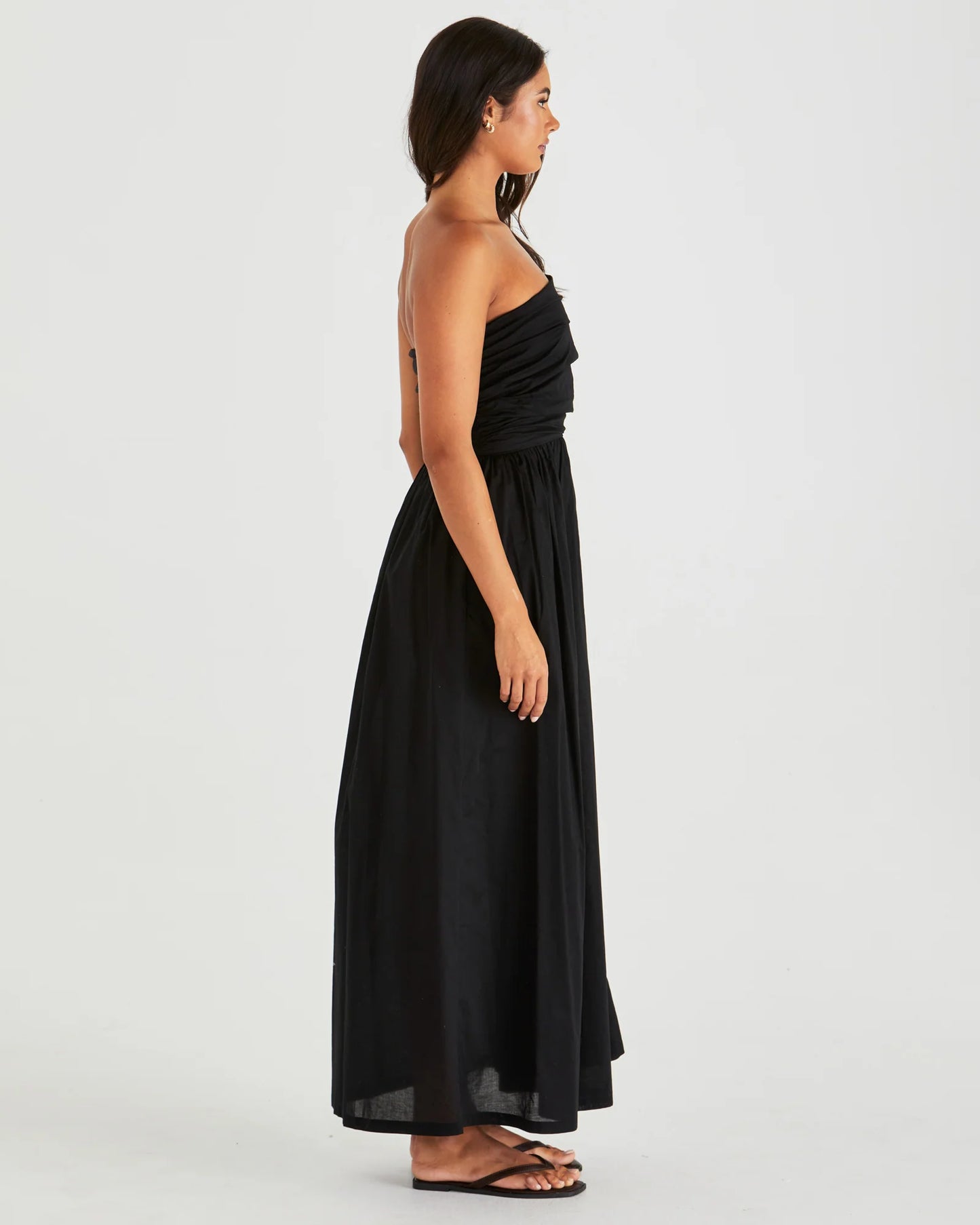 SASS MINA STRAPLESS DRESS BLACK