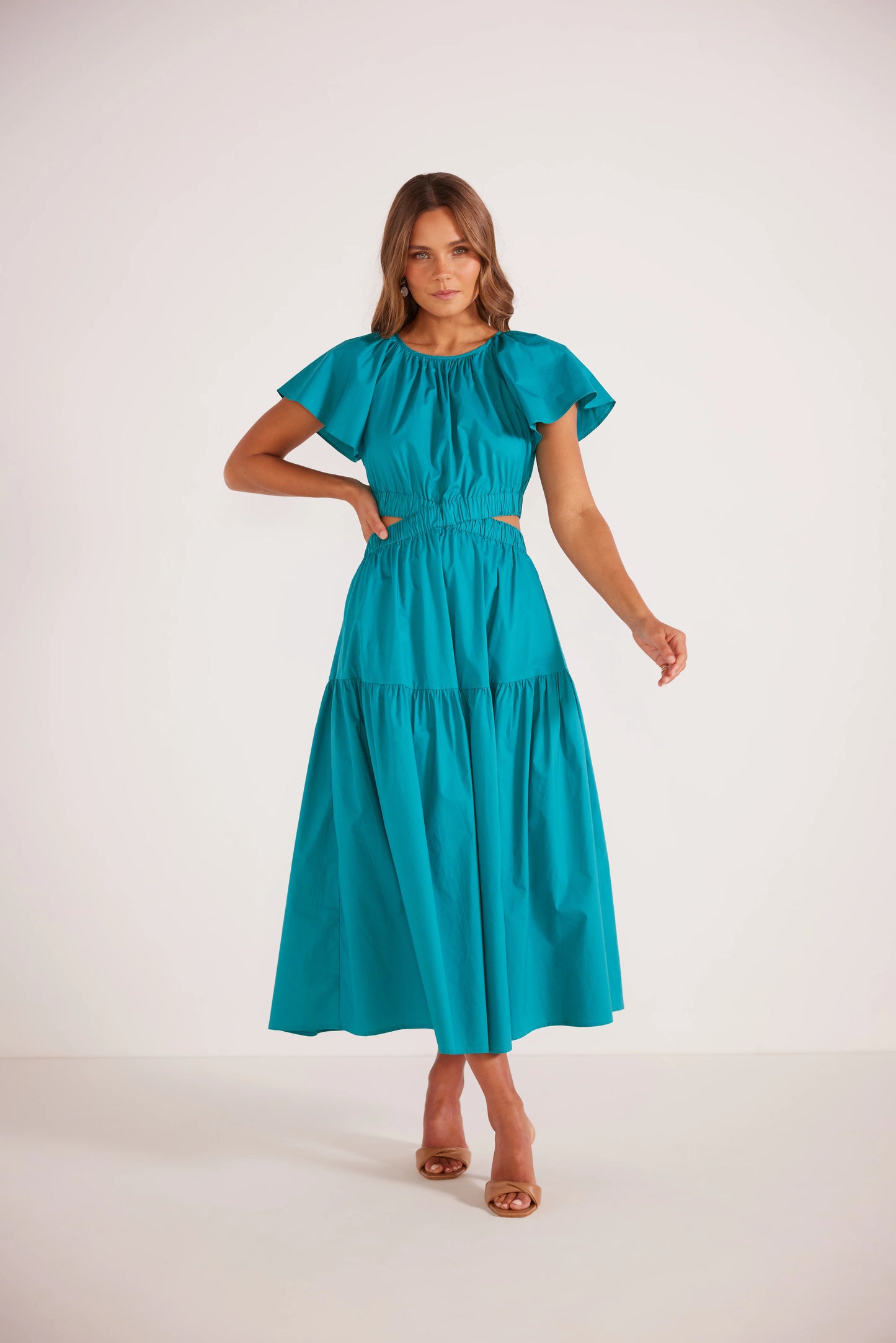 MINK PINK ALLEGRA MIDI DRESS TEAL