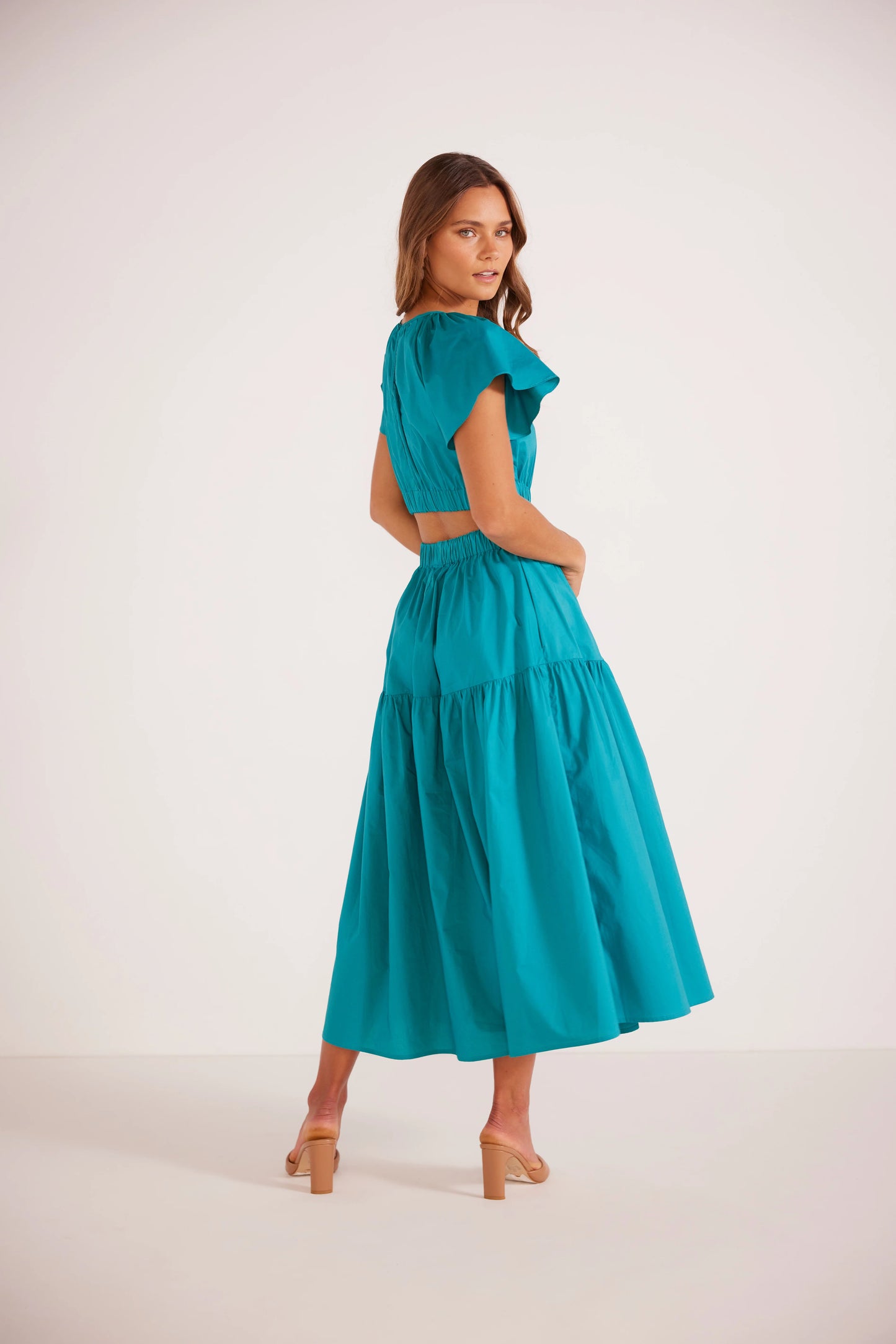 MINK PINK ALLEGRA MIDI DRESS TEAL