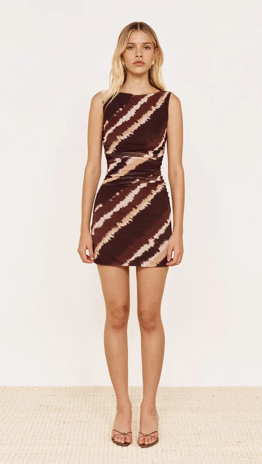 Mink Pink Greta Mesh Mini Dress | Stripe
