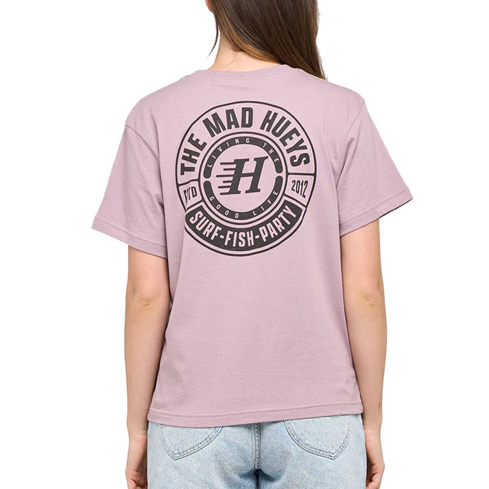 The Mad Hueys Living Hueys Womens Short Sleeve Tee Dusty Lilac