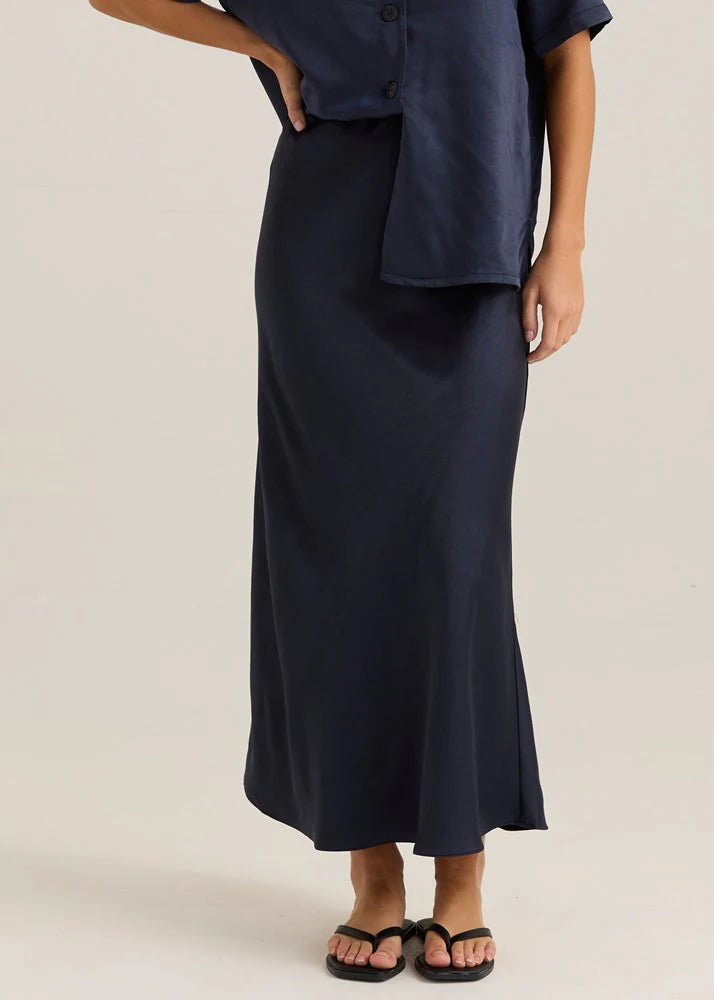 Sass Jasper Slip Skirt | Navy