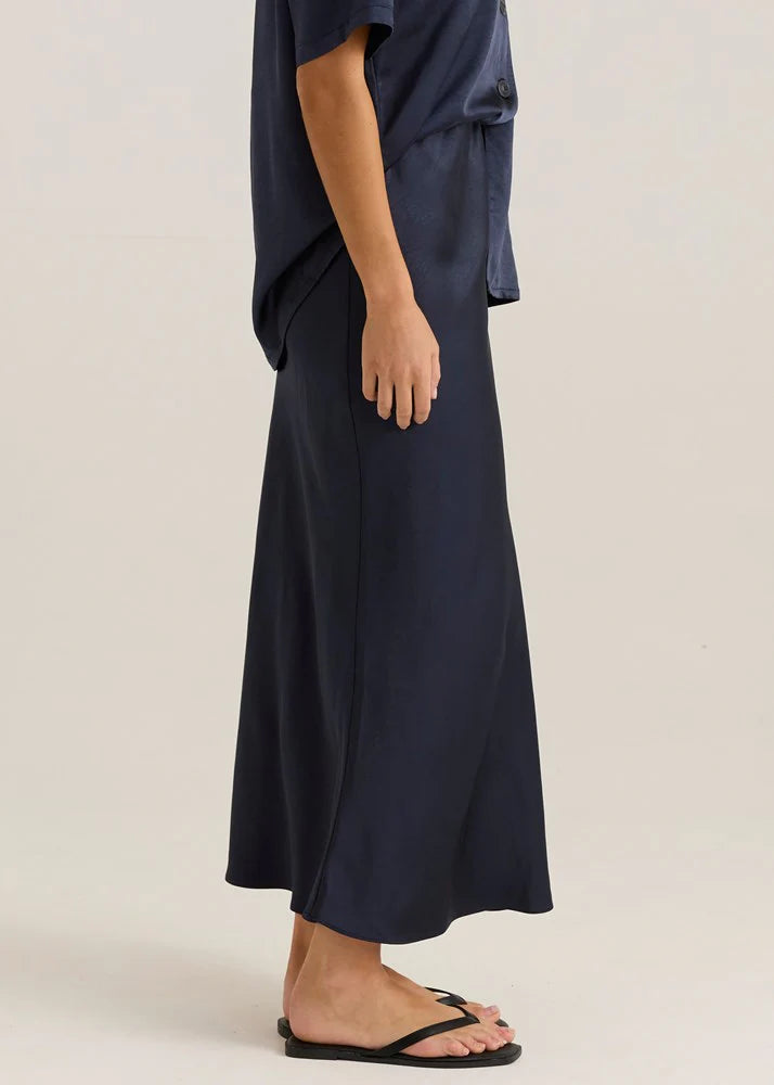 Sass Jasper Slip Skirt | Navy