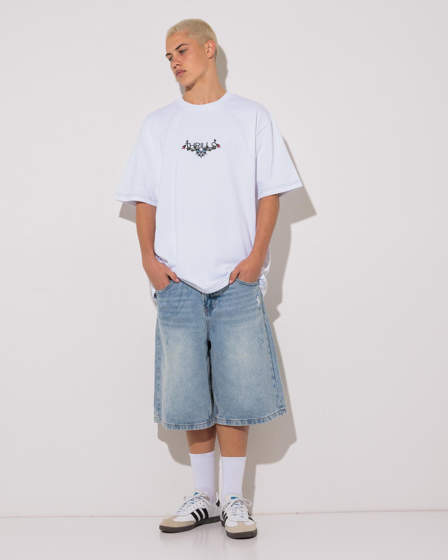 Thrills Ornate Levels Oversize Tee | White