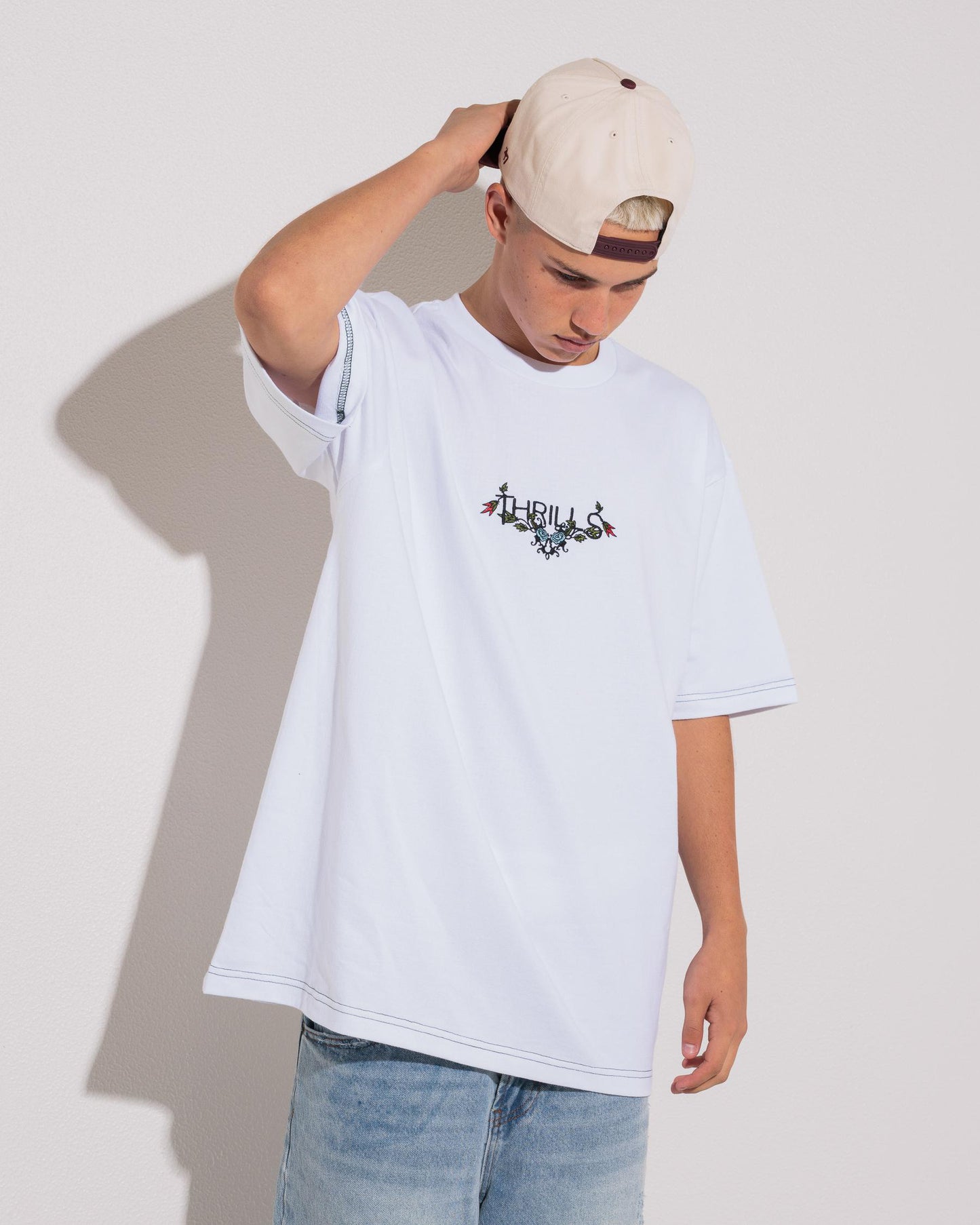 Thrills Ornate Levels Oversize Tee | White