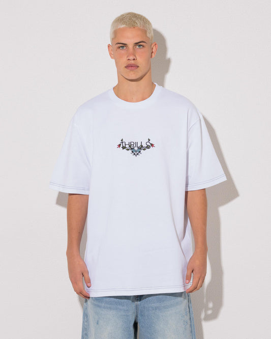 Thrills Ornate Levels Oversize Tee | White