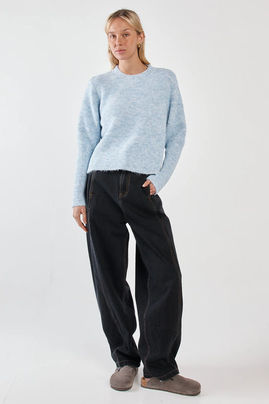 Sass Marli Boxy Rib Knit | Pale Blue