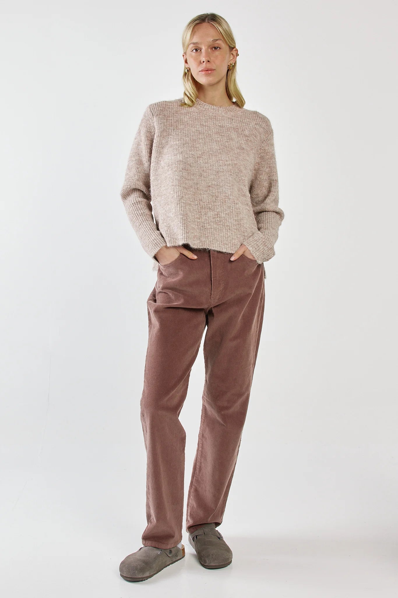 Sass Marli Boxy Rib Knit | Multi Fawn Brown
