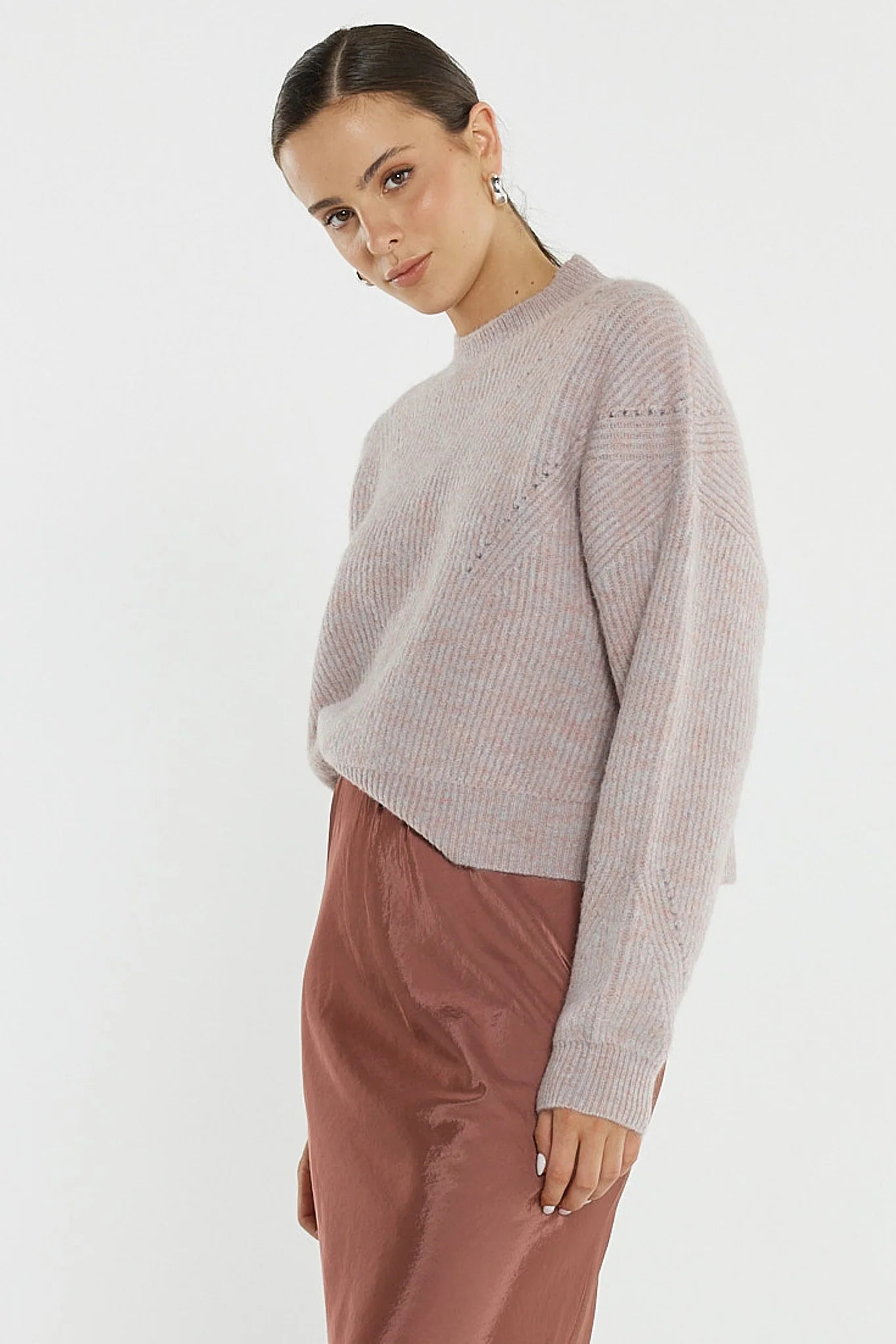 Sass Inness Pointelle Jumper | Pink Marle
