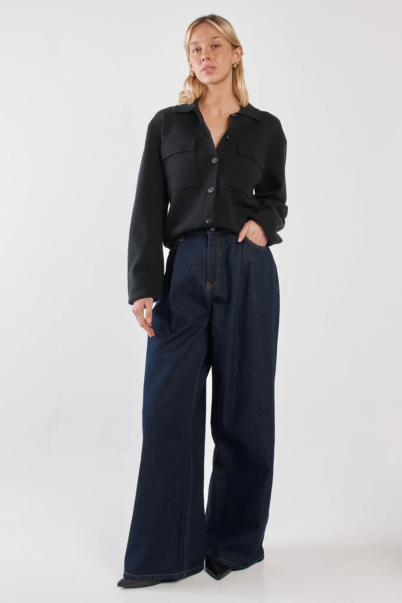 Sass Holliann Knit Cardigan | Black