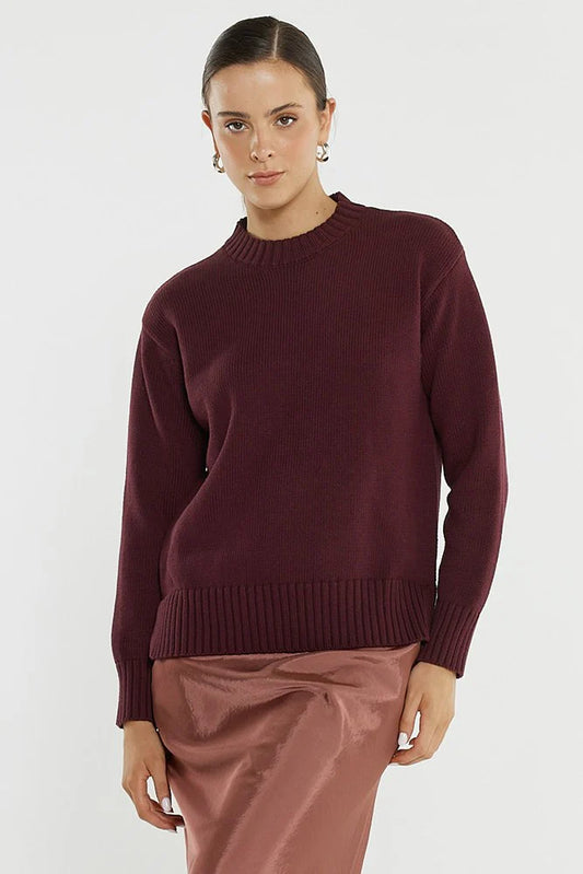 Sass Ivy Cotton Knit | Burgundy