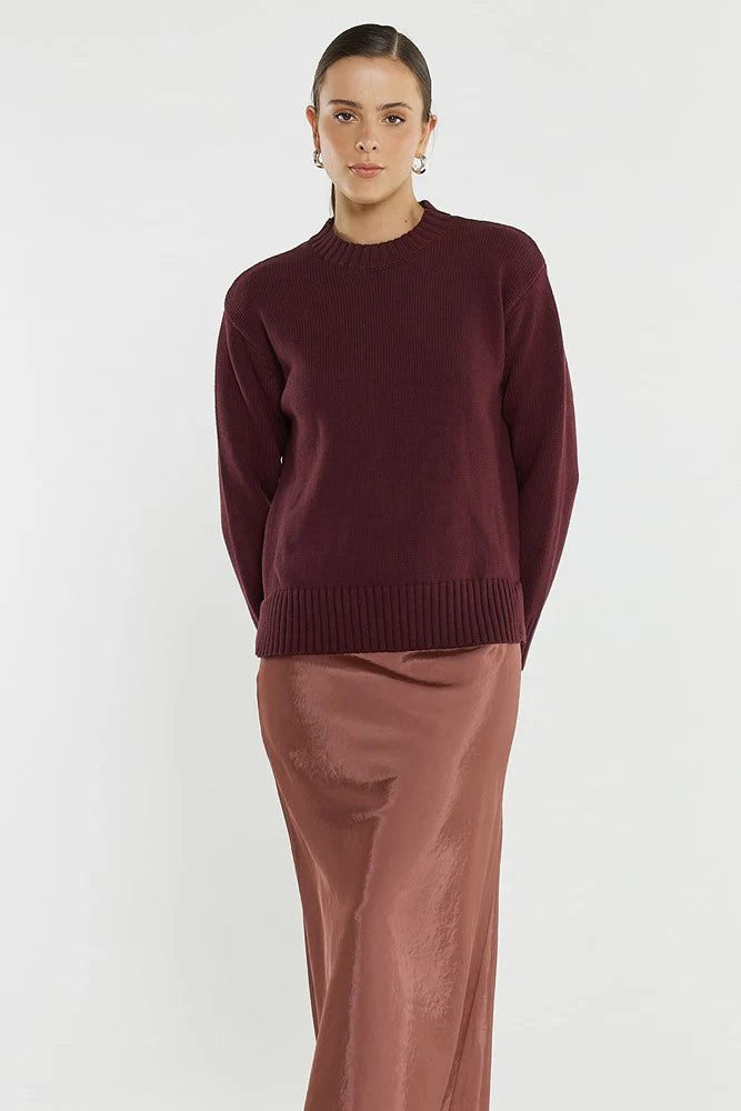Sass Ivy Cotton Knit | Burgundy