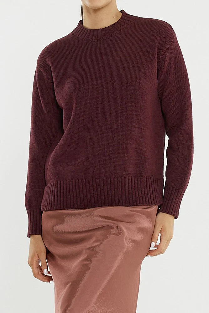 Sass Ivy Cotton Knit | Burgundy