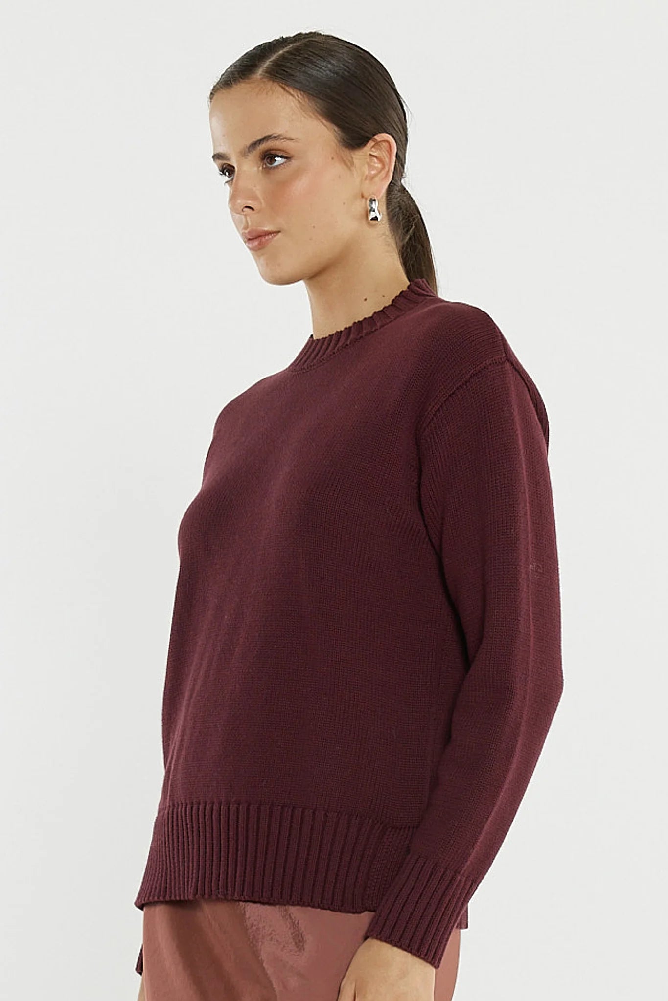 Sass Ivy Cotton Knit | Burgundy