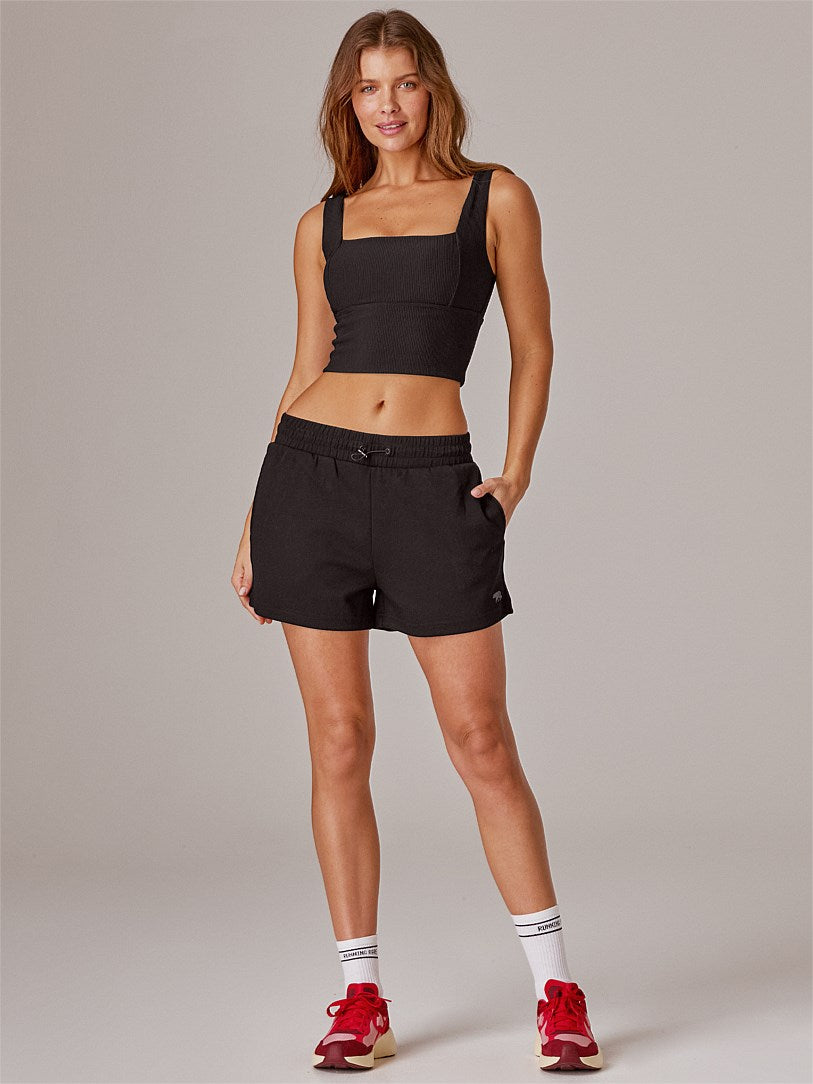 RUNNING BARE HOLY GRAIL RIBBED BRA TANK BLACK