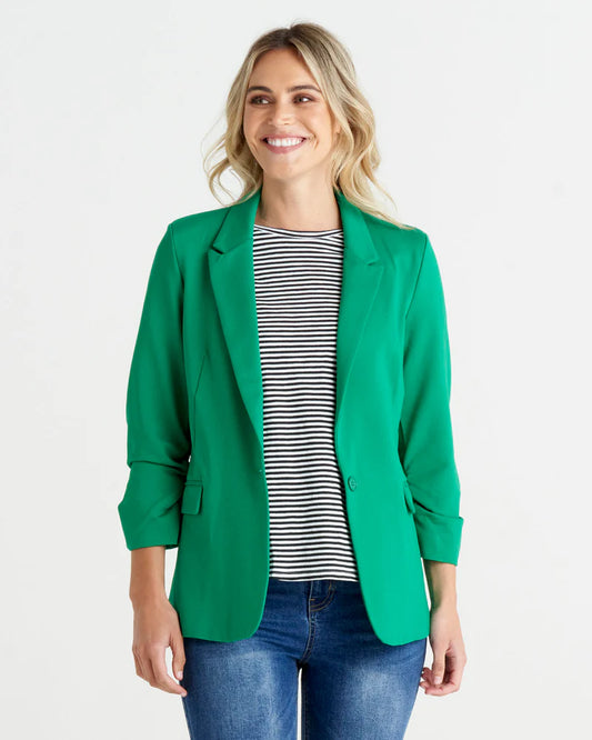 BETTY BASICS MERCI PONTE BLAZER PARROT GREEN