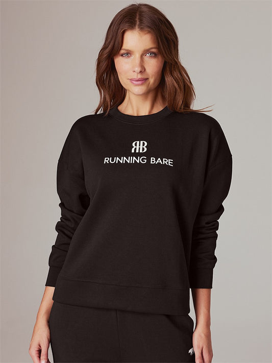 RUNNING BARE ICON CREW NECK SWEATSHIRT BLACK