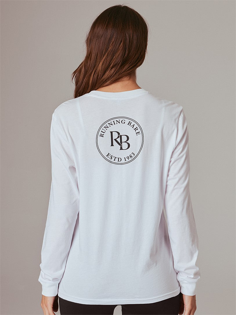 RUNNING BARE TOTEM CORE L/S BOYFRIEND TEE WHITE