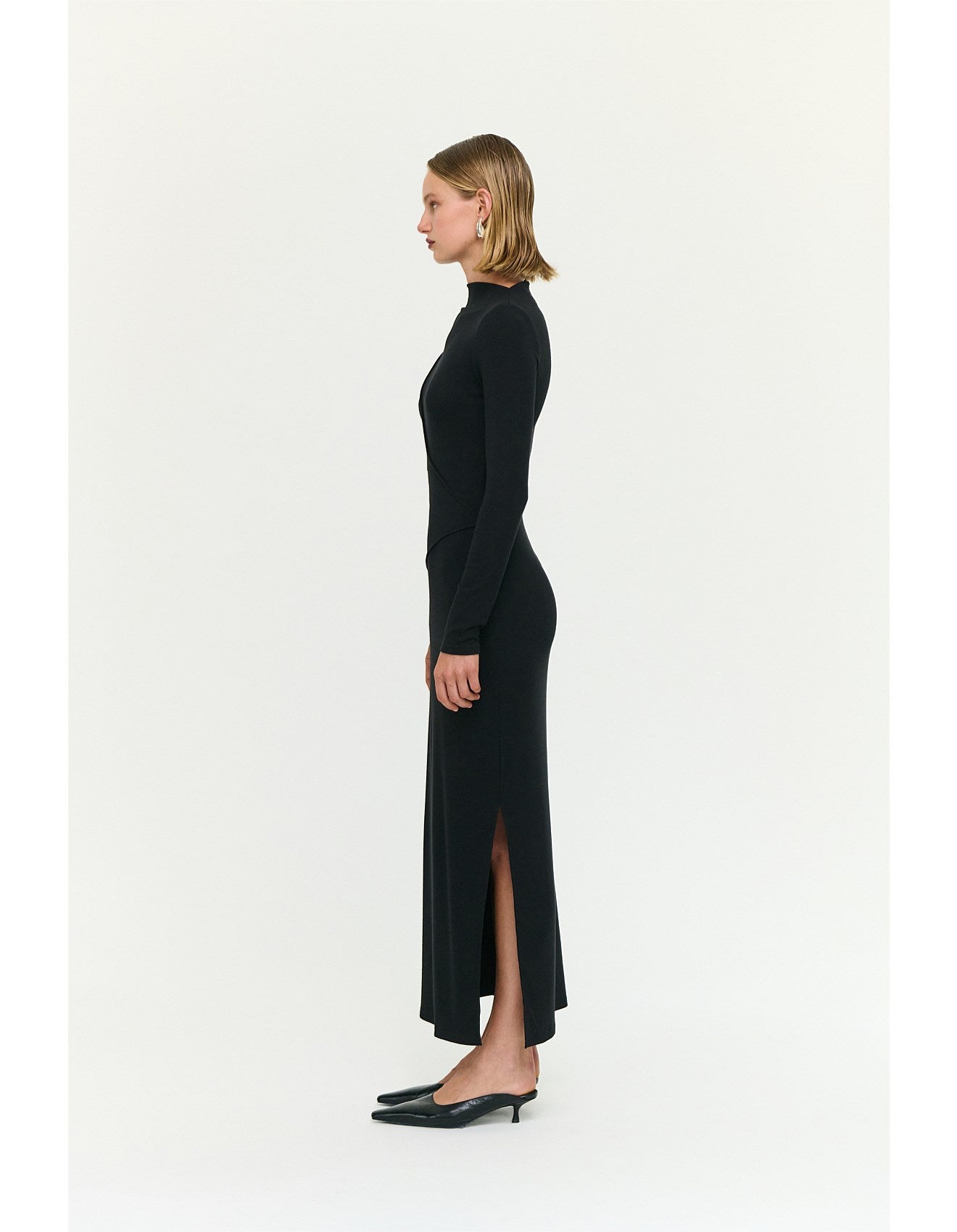 Staple The Label Alexi Assym Detail Midi Dress | Black
