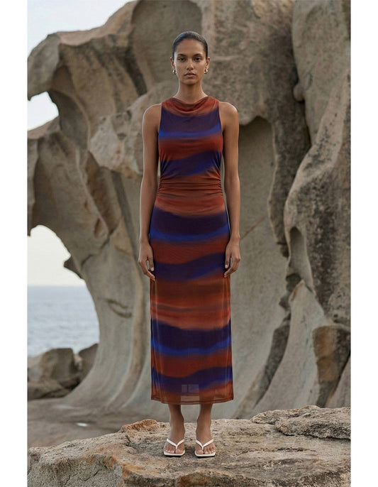 Staple The Label Vista Mesh Midi Dress | Ombre
