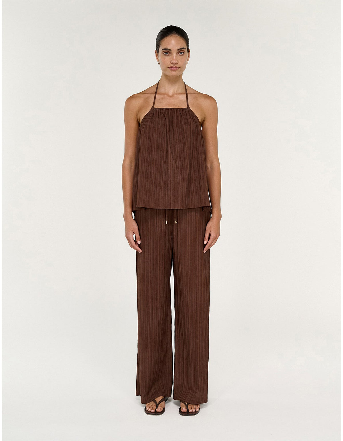 Staple The Label Delphira Drawstring Pant | Chocolate