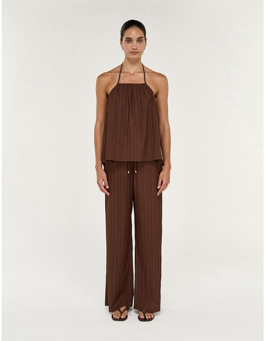 Staple The Label Delphira Drawstring Pant | Chocolate