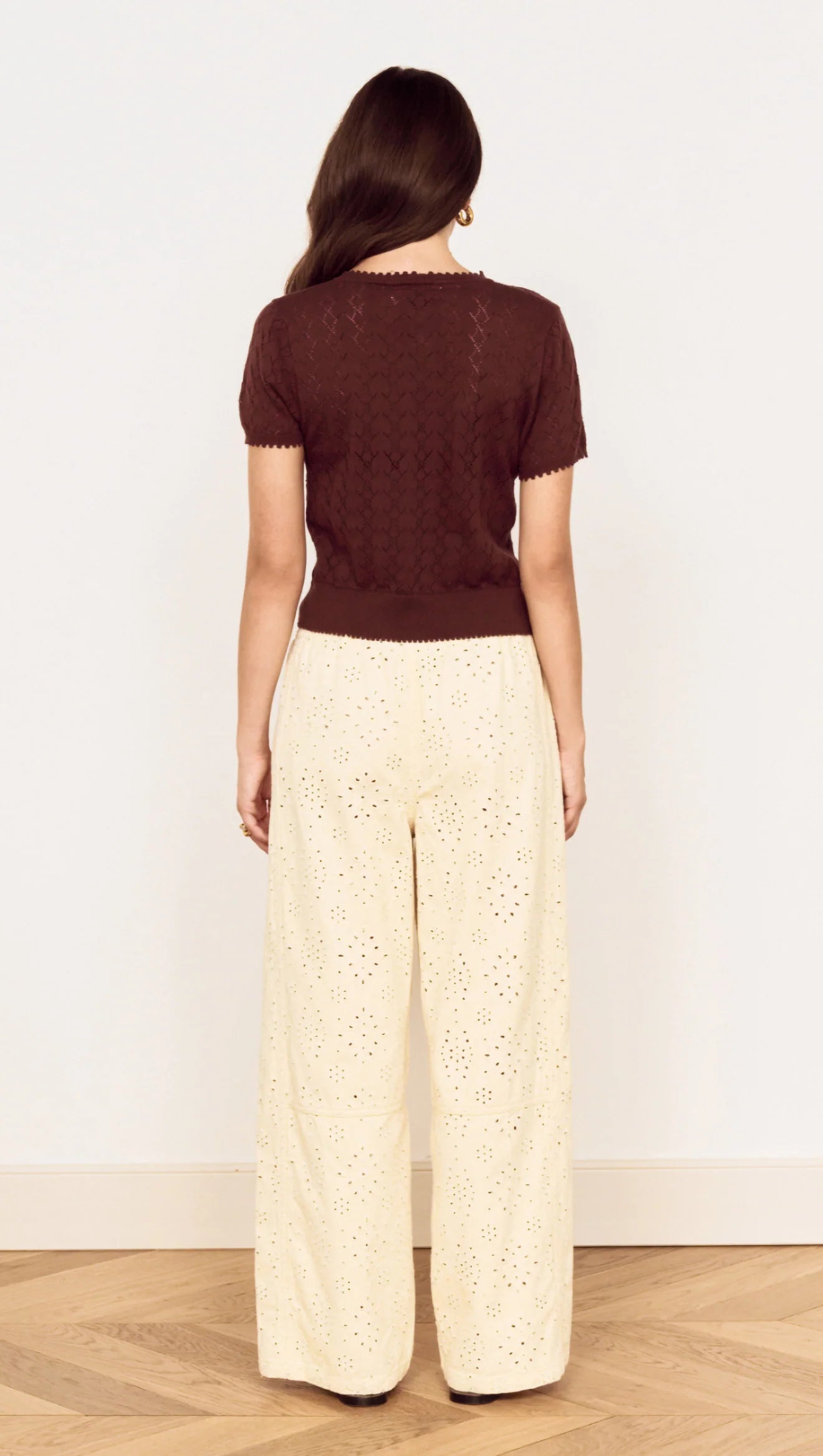 Mink Pink Calla Knit Tee | Chocolate